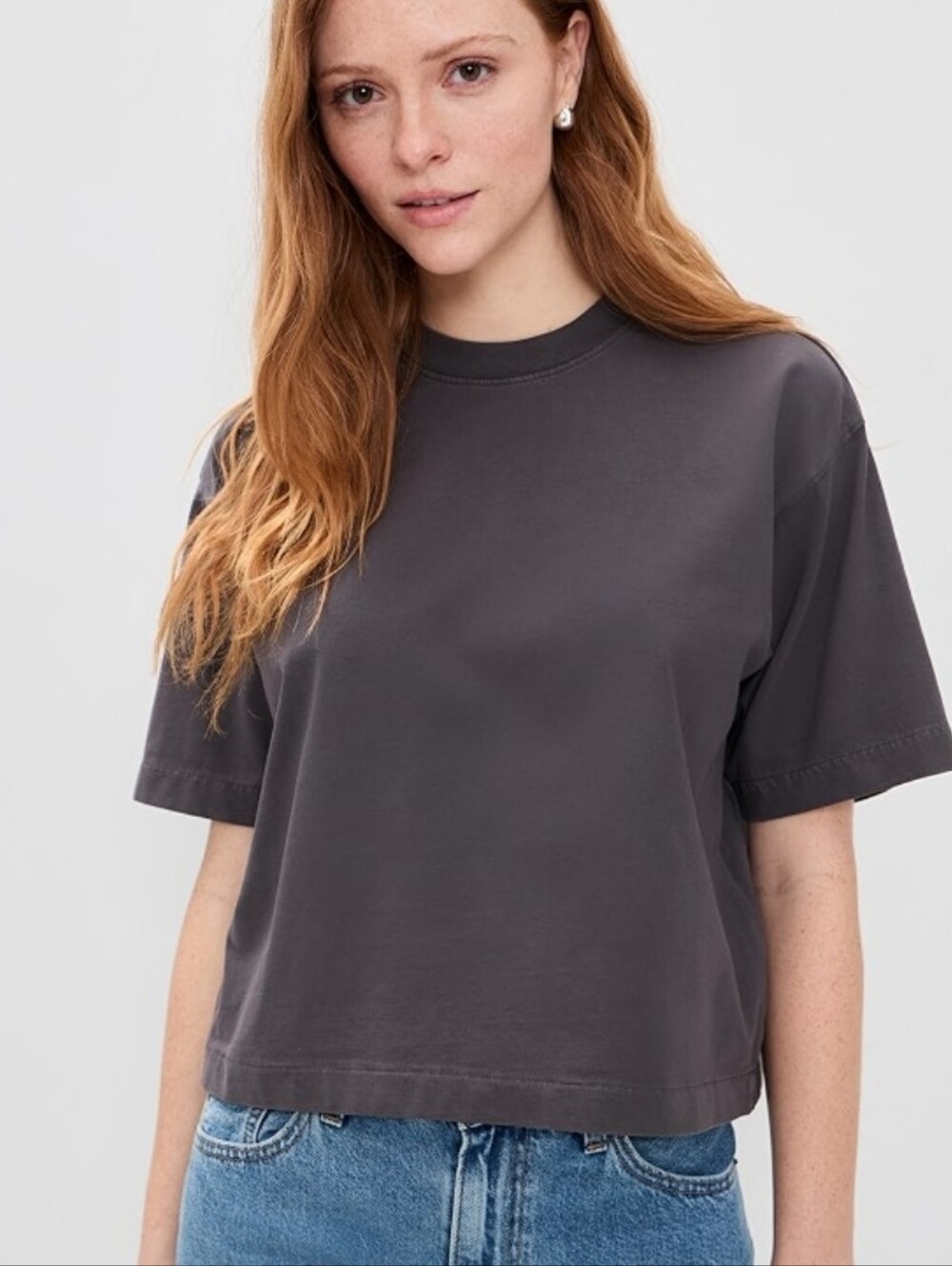 AYR Charcoal Gray Short Sleeve Tee Women's XL Casual Minimalist